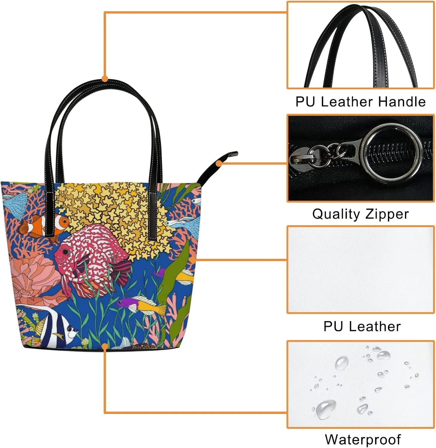 Tote Bag for Women PU Leather Handbags Women's Crossbody Handbags Work Tote Bags for Women Coachbags Tote Bag with Zipper