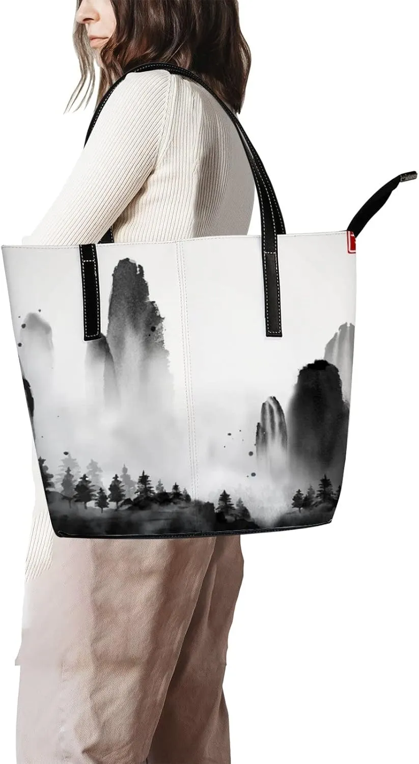 Tote Bag for Women PU Leather Handbags Women's Crossbody Handbags Work Tote Bags for Women Coachbags Tote Bag with Zipper