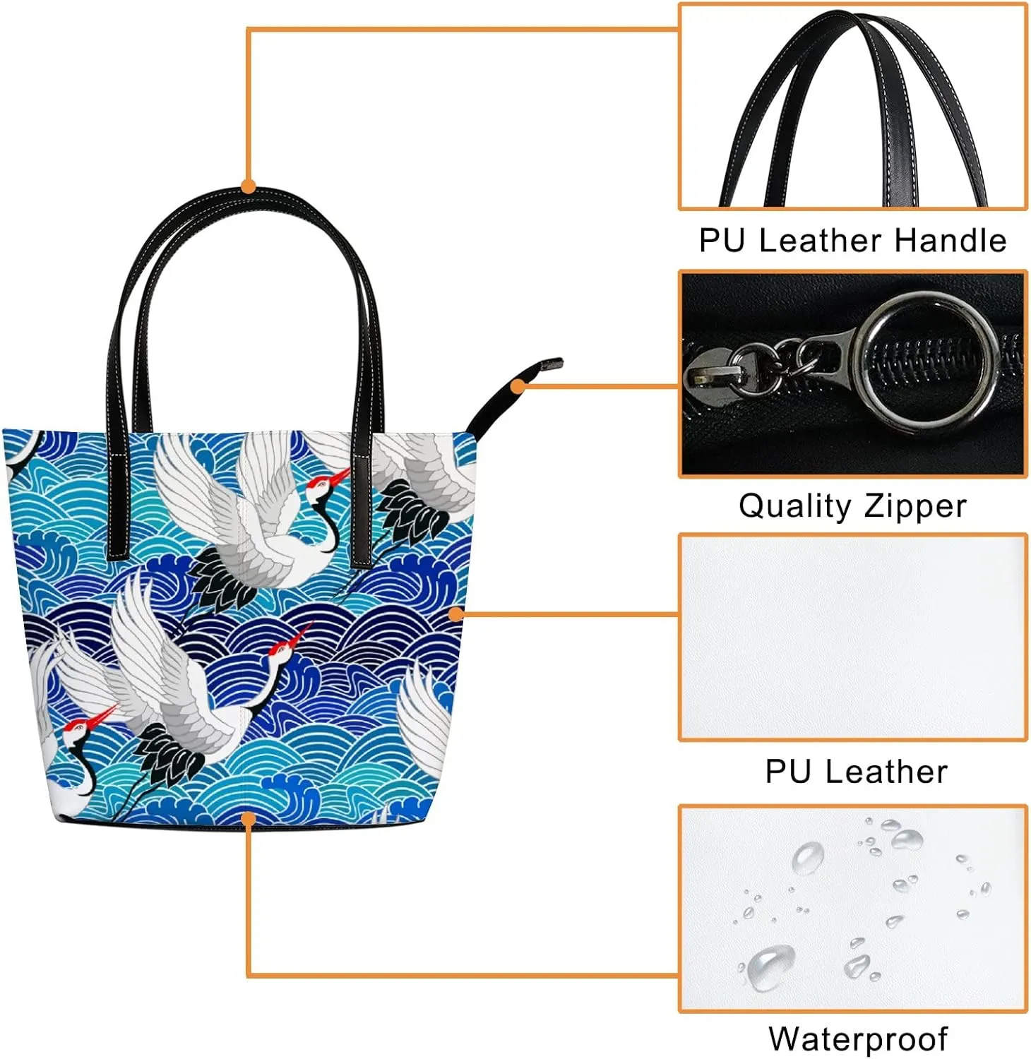 Tote Bag for Women PU Leather Handbags Women's Crossbody Handbags Work Tote Bags for Women Coachbags Tote Bag with Zipper