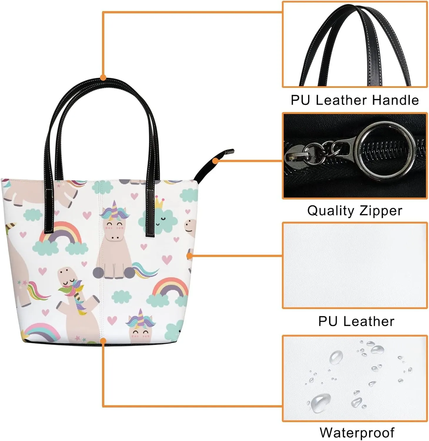 Tote Bag for Women PU Leather Handbags Women's Crossbody Handbags Work Tote Bags for Women Coachbags Tote Bag with Zipper
