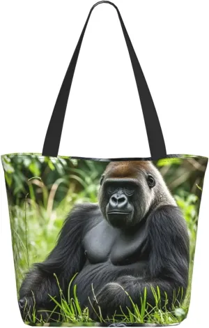 Tote Bag for Women Purse and Handbags Tote Shoulder Shopping Bag Gorilla in the Grass Messenger Bag