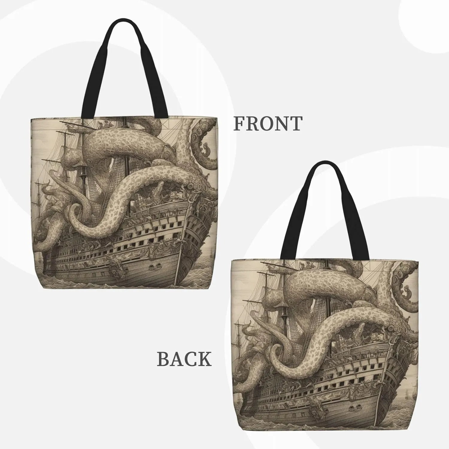 Tote Bag for Women Reusable Grocery Bags Seals on ice Tote Bag with Inner Pocket Travel Tote for Shopping