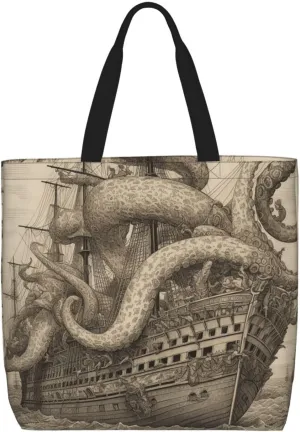 Tote Bag for Women Reusable Grocery Bags Seals on ice Tote Bag with Inner Pocket Travel Tote for Shopping
