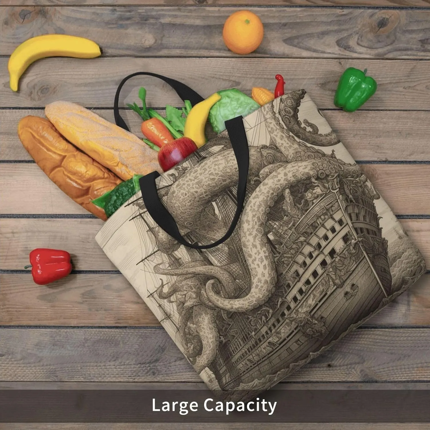 Tote Bag for Women Reusable Grocery Bags Seals on ice Tote Bag with Inner Pocket Travel Tote for Shopping