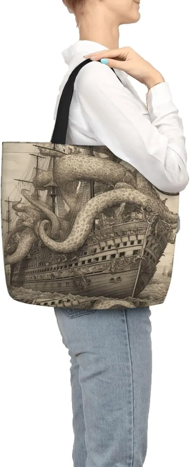 Tote Bag for Women Reusable Grocery Bags Seals on ice Tote Bag with Inner Pocket Travel Tote for Shopping