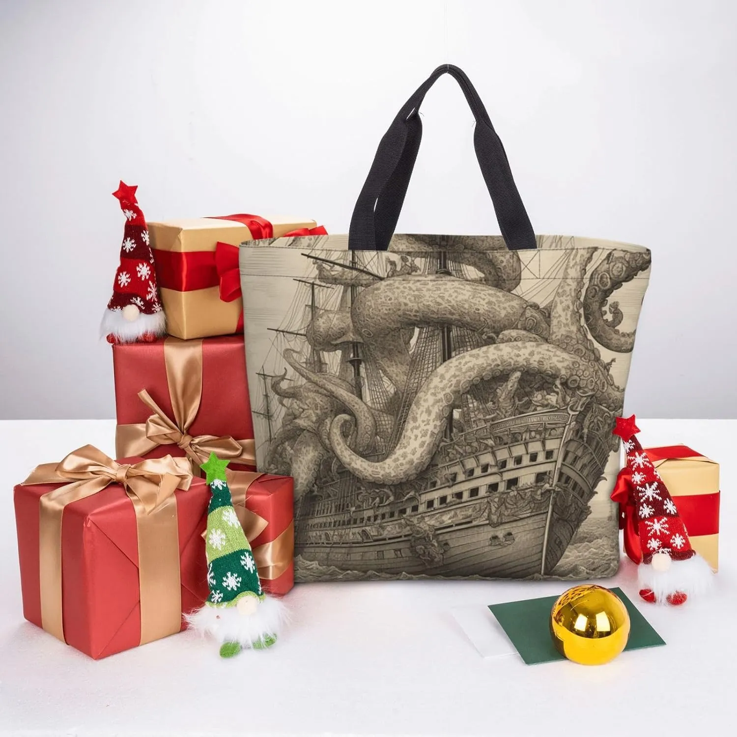Tote Bag for Women Reusable Grocery Bags Seals on ice Tote Bag with Inner Pocket Travel Tote for Shopping