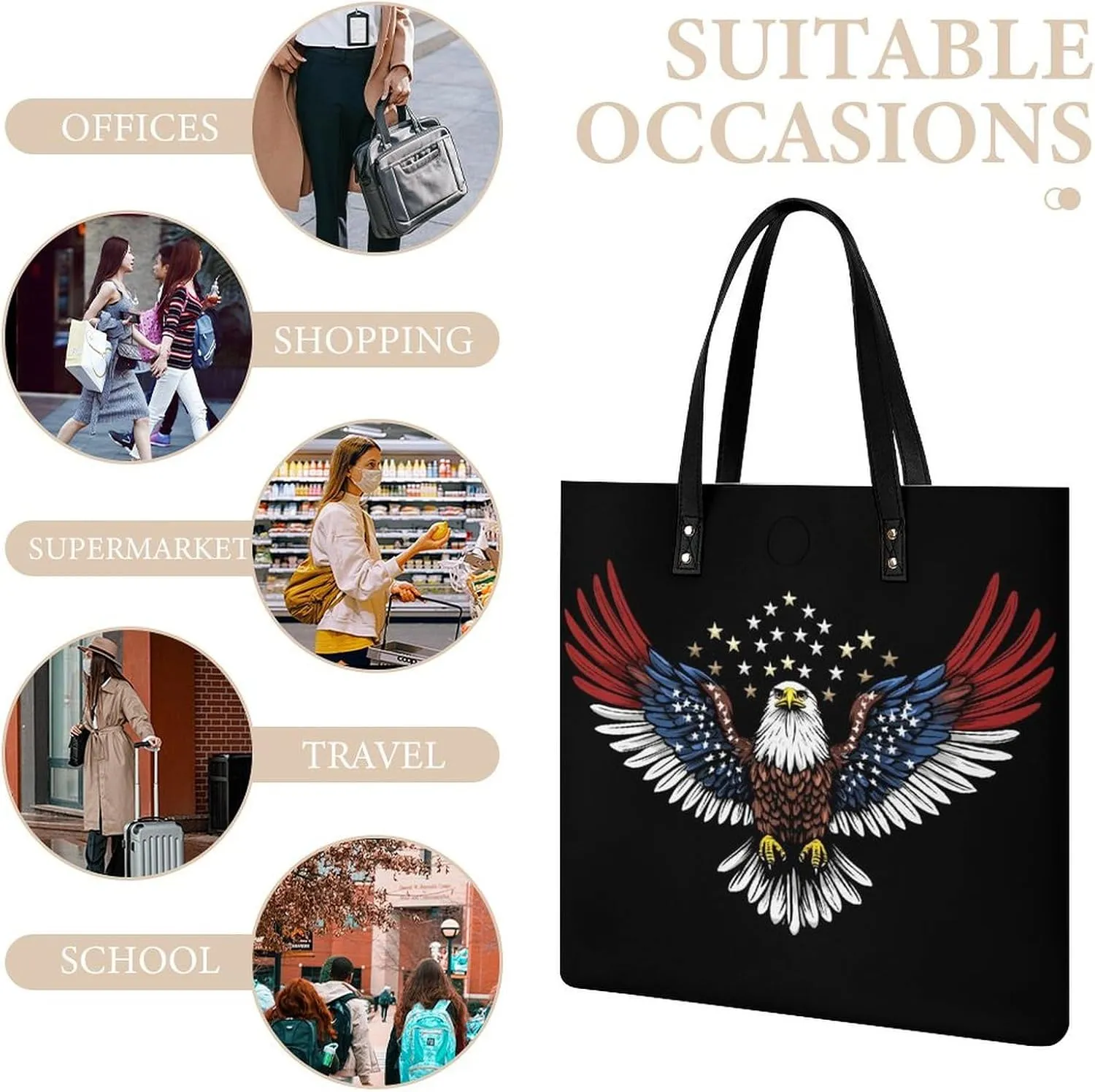 Tote Bag for Women Work Pu Leather Travel Purse and Handbags