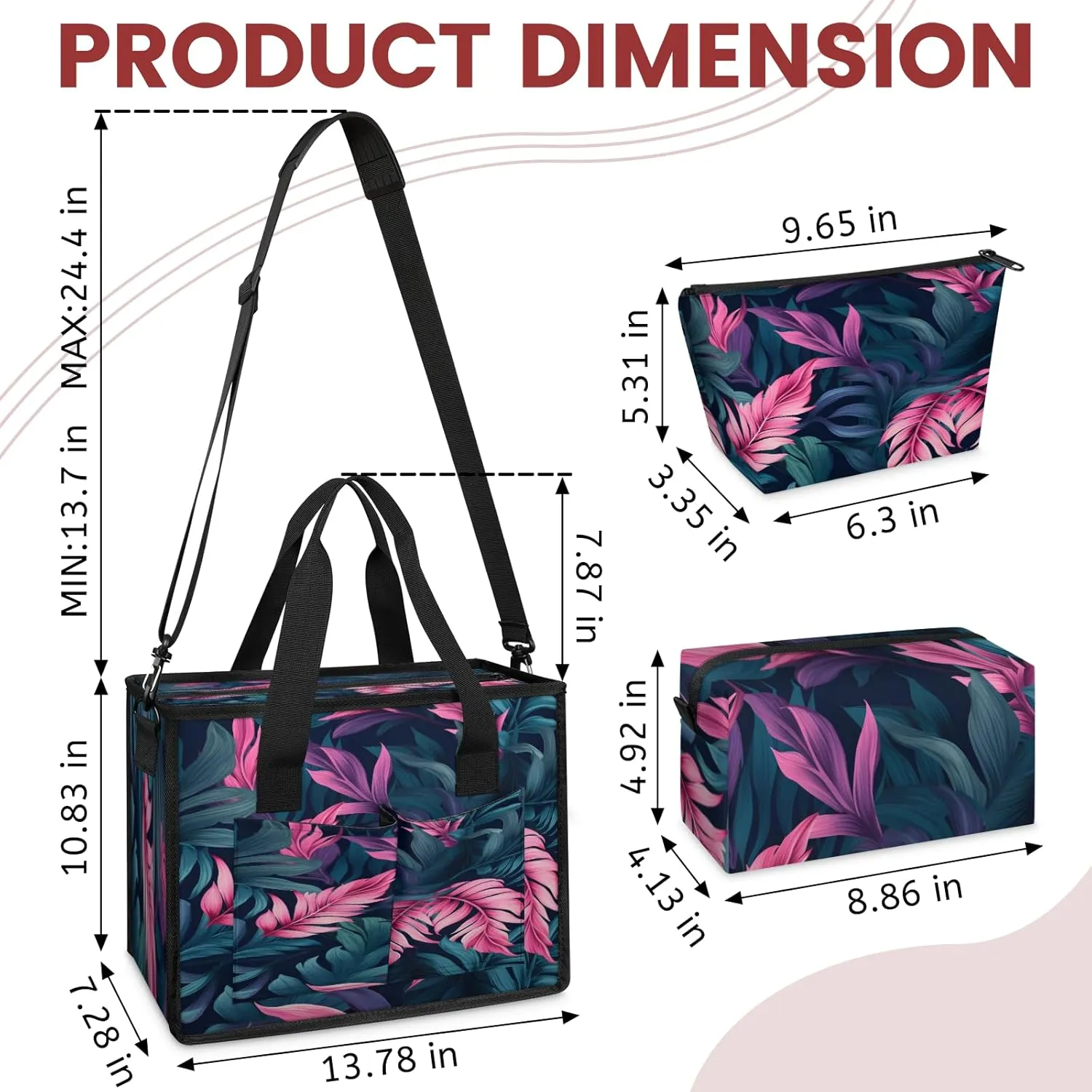 Tote Satchel Bag Set 3PCS for Women, Tote Briefcase Shoulder Handbag Purse Satchels