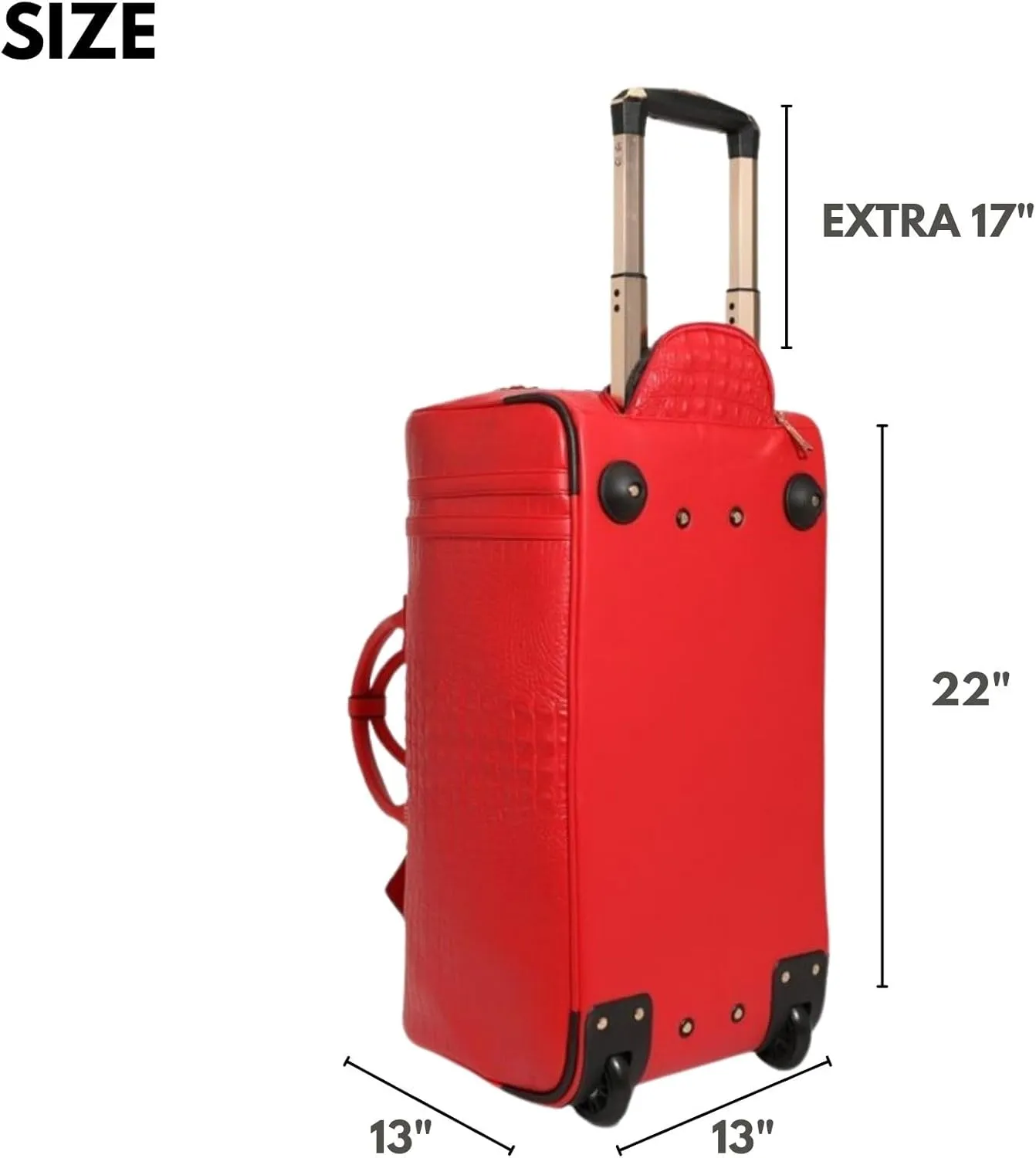 Tote&Carry Apollo 2 Large Rolling Duffle Bag with Wheels, Carry-On Roll Duffel for Travel, Gym, Sports, Overnight, Weekend & All-Purpose Use for Men & Women (Red)