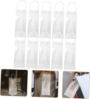 TOVINANNA Elegant Pvc Handbags 10pcs Wine Bottle Wrap Bags for Bulk Ideal for Party Household Needs