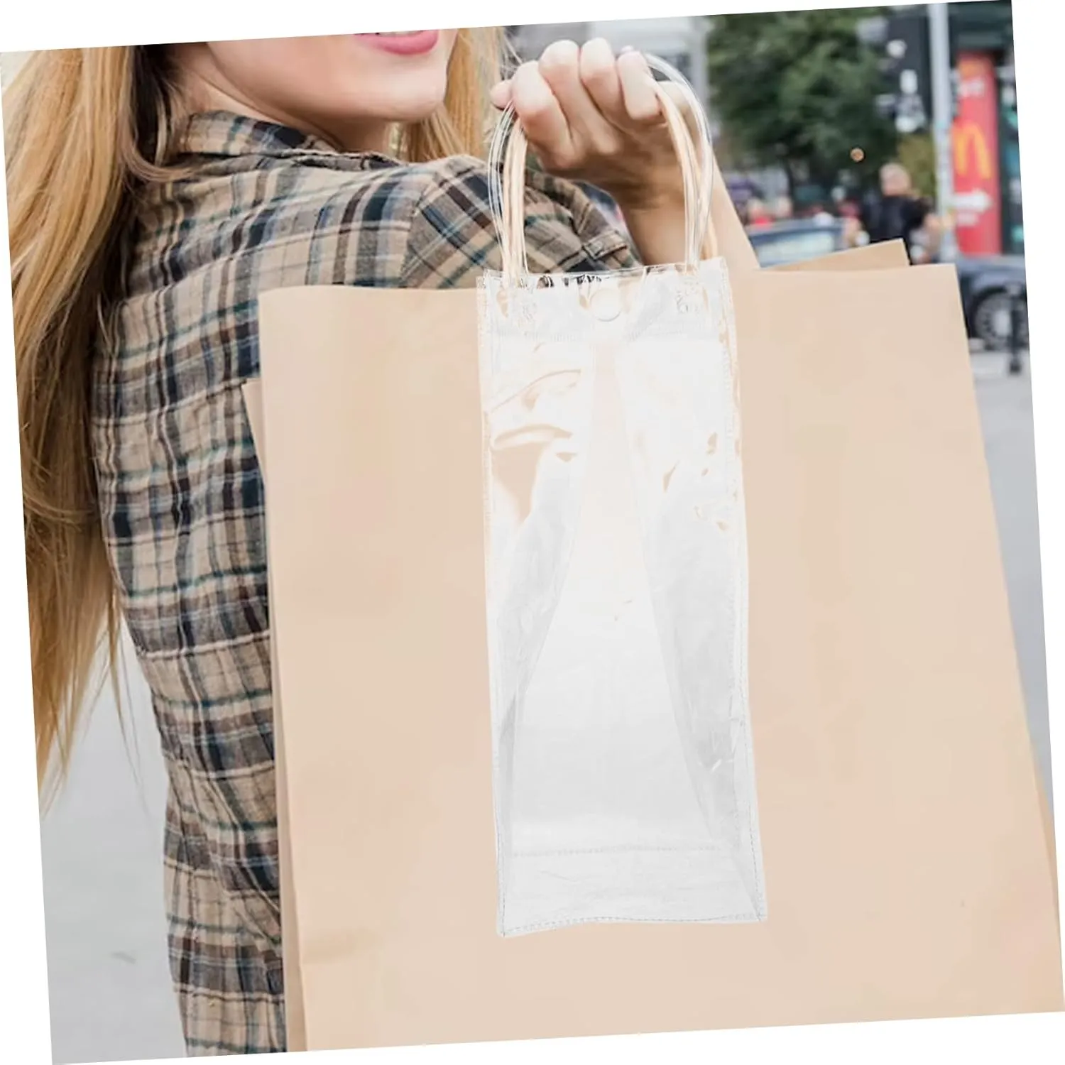 TOVINANNA Elegant Pvc Handbags 10pcs Wine Bottle Wrap Bags for Bulk Ideal for Party Household Needs