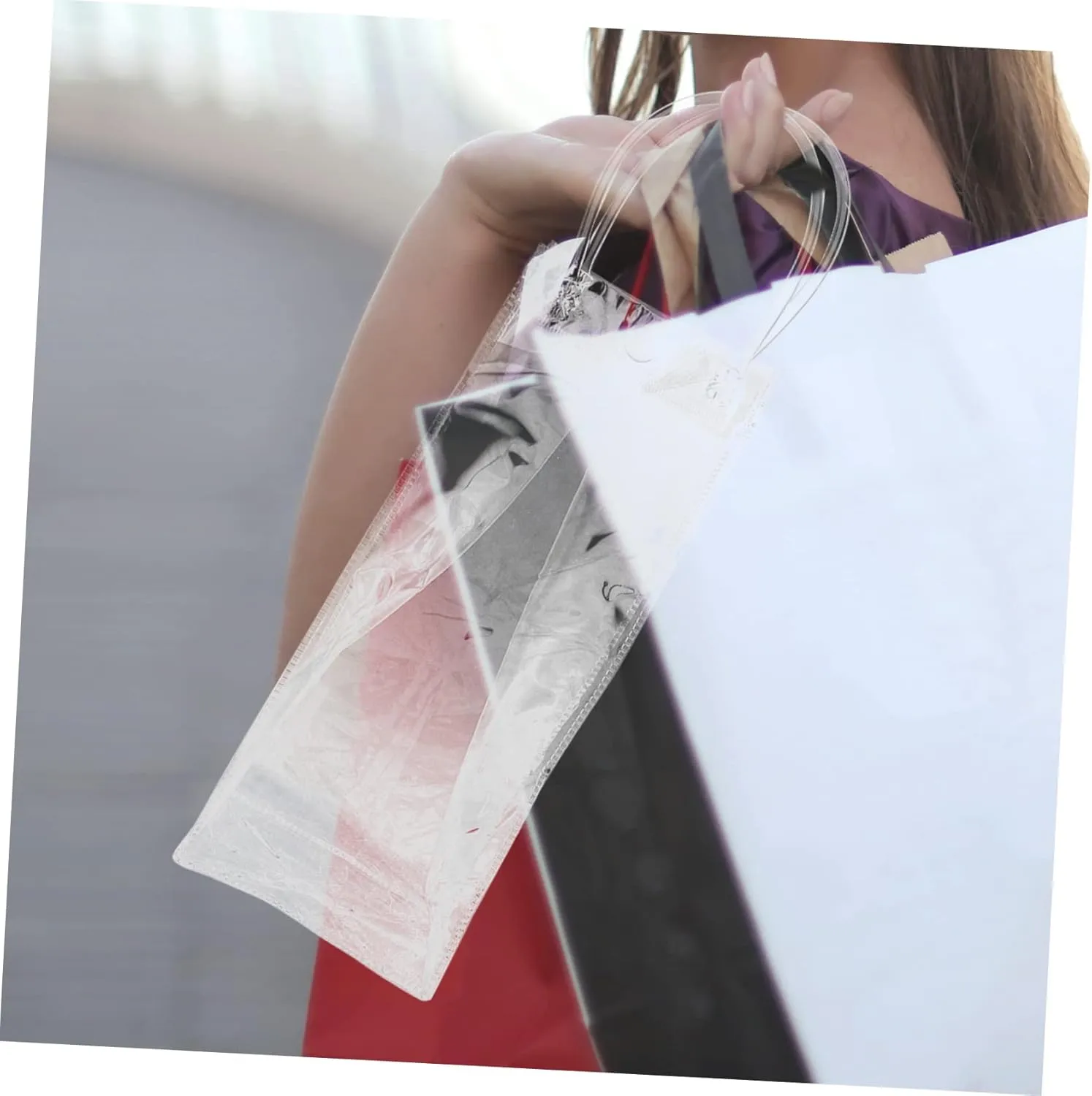 TOVINANNA Elegant Pvc Handbags 10pcs Wine Bottle Wrap Bags for Bulk Ideal for Party Household Needs