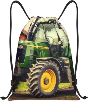 Tractor Theme Drawstring Bags Waterproof Drawstring Backpack for Sports Draw string bag for Gym Swimming