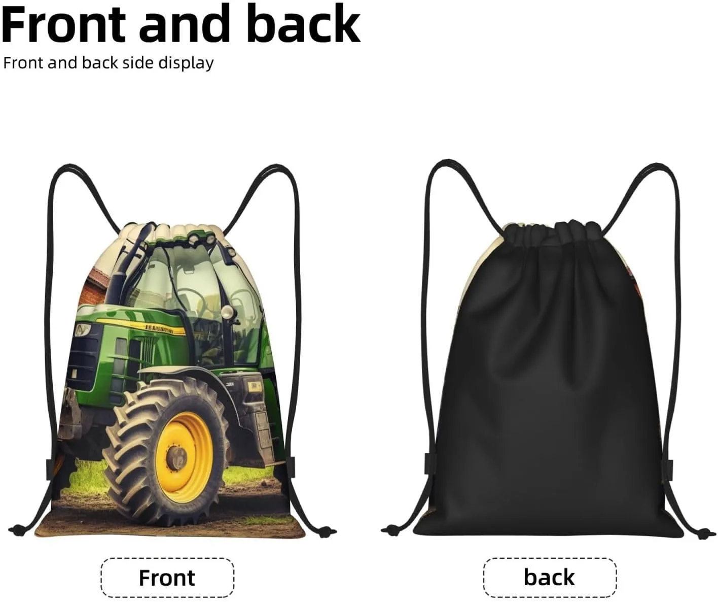 Tractor Theme Drawstring Bags Waterproof Drawstring Backpack for Sports Draw string bag for Gym Swimming