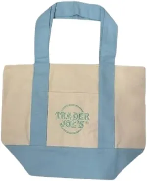 Trader Joe's Mini Pastel Canvas Tote Bag - Mint, Purple, Blue, Pink Handles
