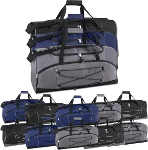 Trail Maker (24 Pack) Bulk Duffle Bags for Adults, Teens, Sports Teams, Foster Kids & Travel - 60L, 26" Polyester Duffle Bags with Adjustable Shoulder Strap & Zipper Closure