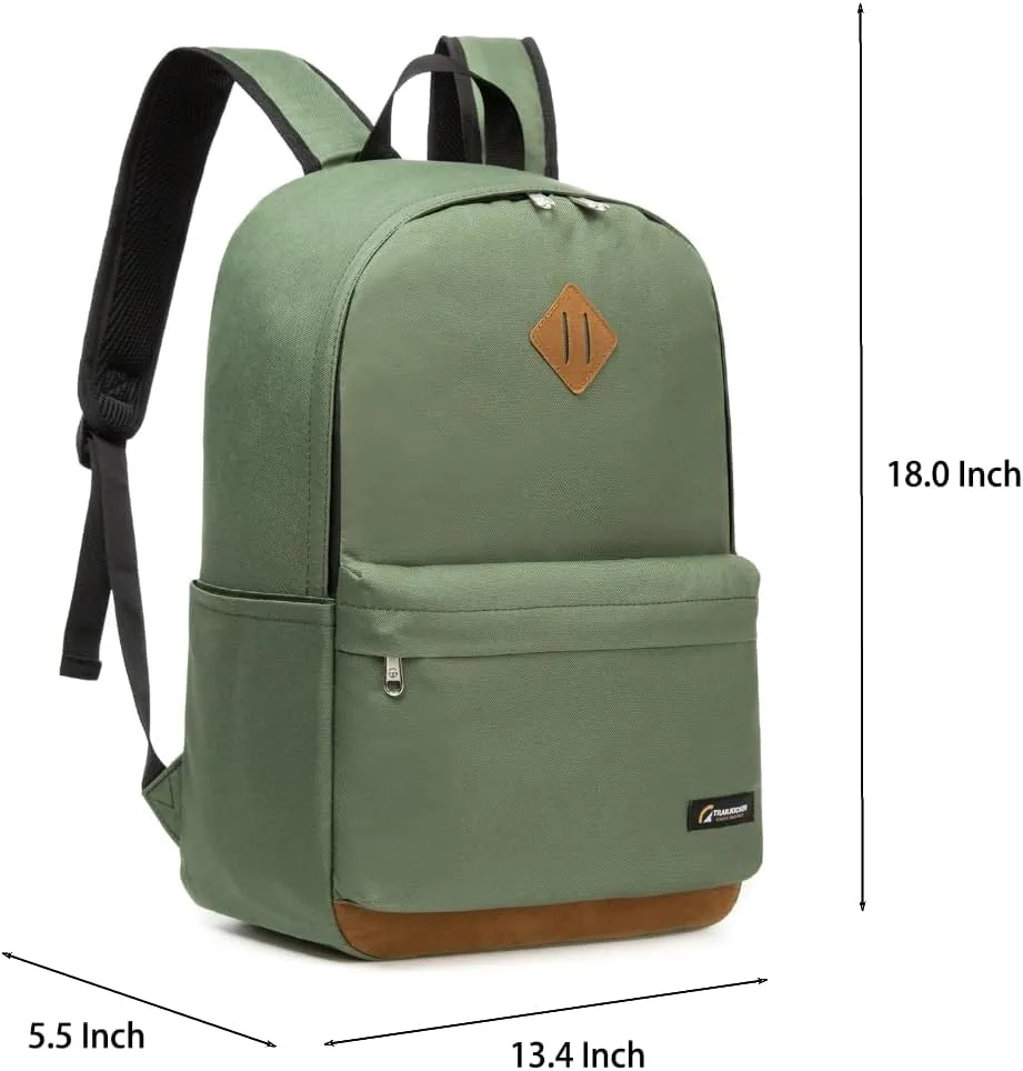 Travel Backpack, 17 Inch Laptop Backpack, Water Resistant College Bookbag, Large Capacity Computer Backpacks (Green)