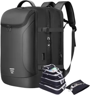 Travel Backpack for Men 50L Expandable Flight Approved Carry on Backpacks Luggage Suitcase for Travel Water Resistant 17.3 inch Laptop Backpack with 4 Packing Cubes