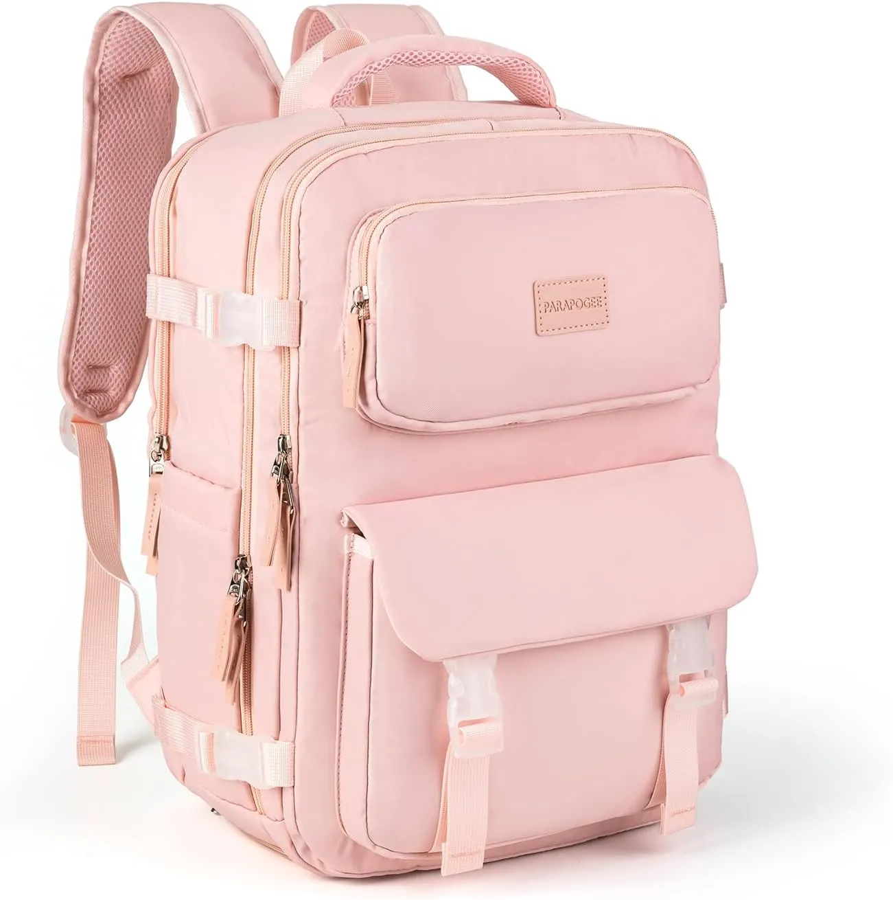 Travel Backpack For Women, 25L Waterproof Laptop Daypack for Traveling Camping, Small Carry On Flight Approved Backpacks (Pink)