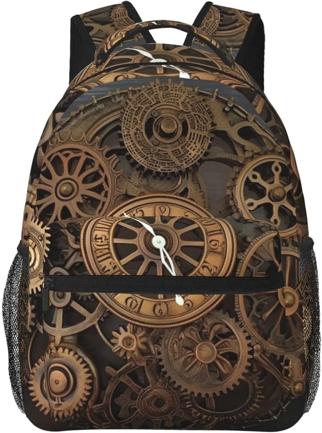 Travel Backpack for Women Men Steampunk Gears Clock Laptop Backpack Large College Bag Waterproof Casual Daypack