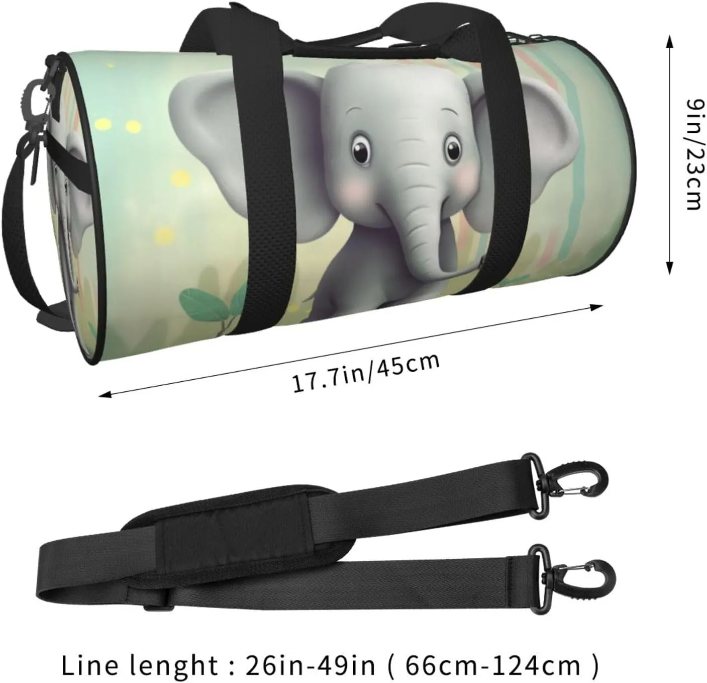 Travel Bag For Women,Lovely Elephant Print Personal Item Duffle Bags,Weekend Travel Duffel Tote Bag,Travel Sport Gym Bag For Men,Airplane Travel Essentials For Flying