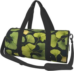 Travel Duffel Bag Foldable Weekender Overnight Bag Ginkgo Biloba Sports Tote Gym Bag Large Capacity Lightweight Carry On Luggage Bag for Men Women