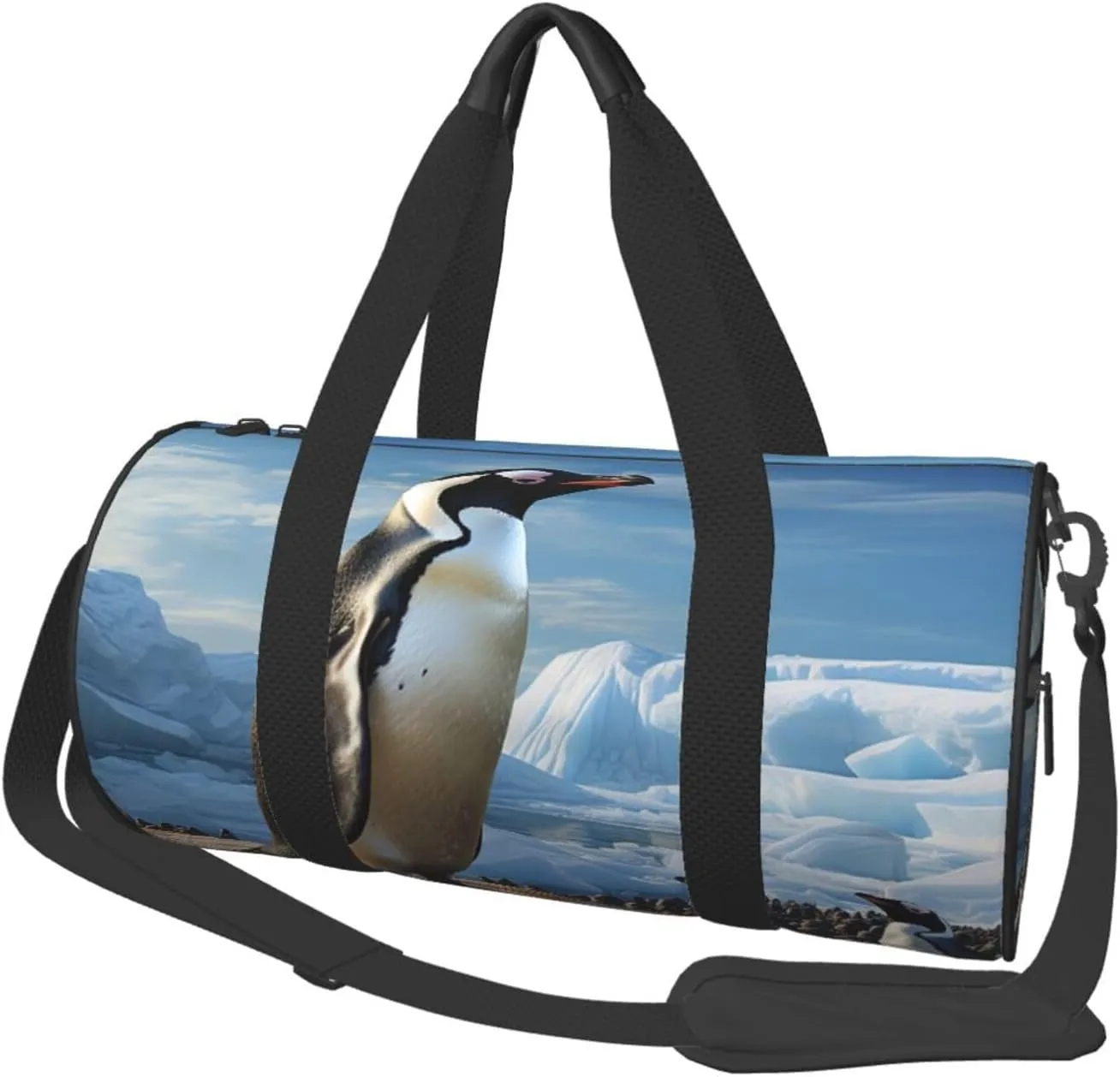 Travel Duffel Bag Foldable Weekender Overnight Bag Penguin Print Sports Tote Gym Bags Large Capacity Lightweight Carry On Luggage Bags for Men Women