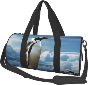 Travel Duffel Bag Foldable Weekender Overnight Bag Penguin Print Sports Tote Gym Bags Large Capacity Lightweight Carry On Luggage Bags for Men Women