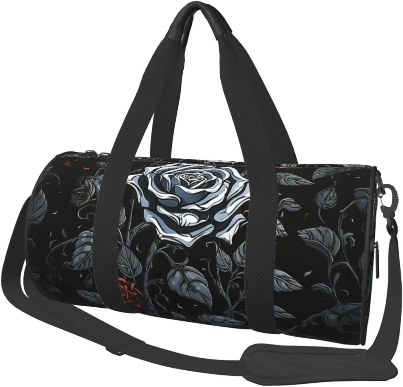 Travel Duffel Bag Foldable Weekender Overnight Bag Rose Gothic Sports Tote Gym Bag Large Capacity Lightweight Carry On Luggage Bag for Men Women