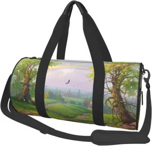 Travel Duffel Bag Foldable Weekender Overnight Bag Spring Landscape Sports Tote Gym Bags Large Capacity Lightweight Carry On Luggage Bags for Men Women