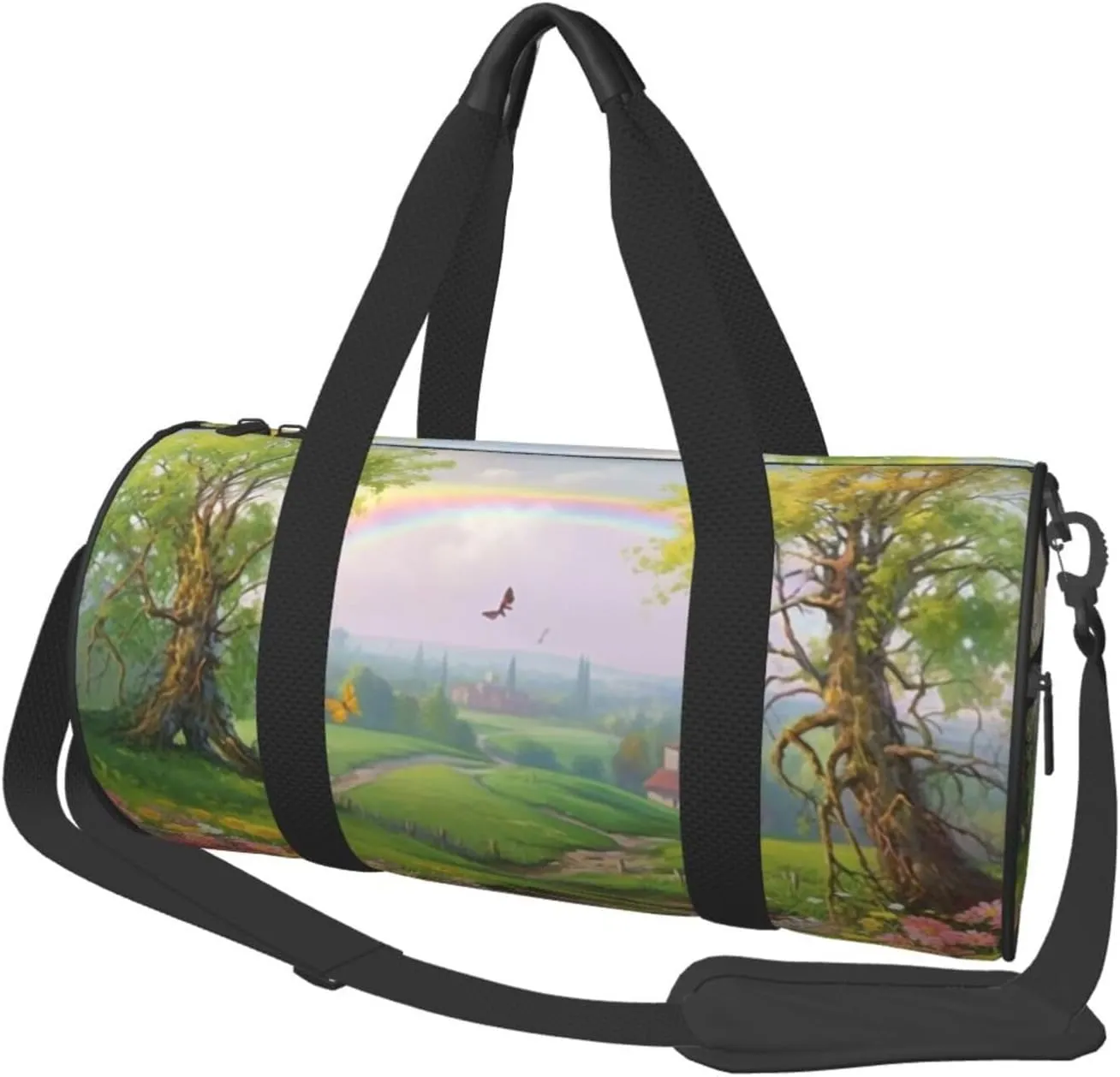 Travel Duffel Bag Foldable Weekender Overnight Bag Spring Landscape Sports Tote Gym Bags Large Capacity Lightweight Carry On Luggage Bags for Men Women