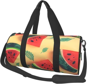 Travel Duffel Bag Foldable Weekender Overnight Bag Summer Watermelon Sports Tote Gym Bag Large Capacity Lightweight Carry On Luggage Bag for Men Women