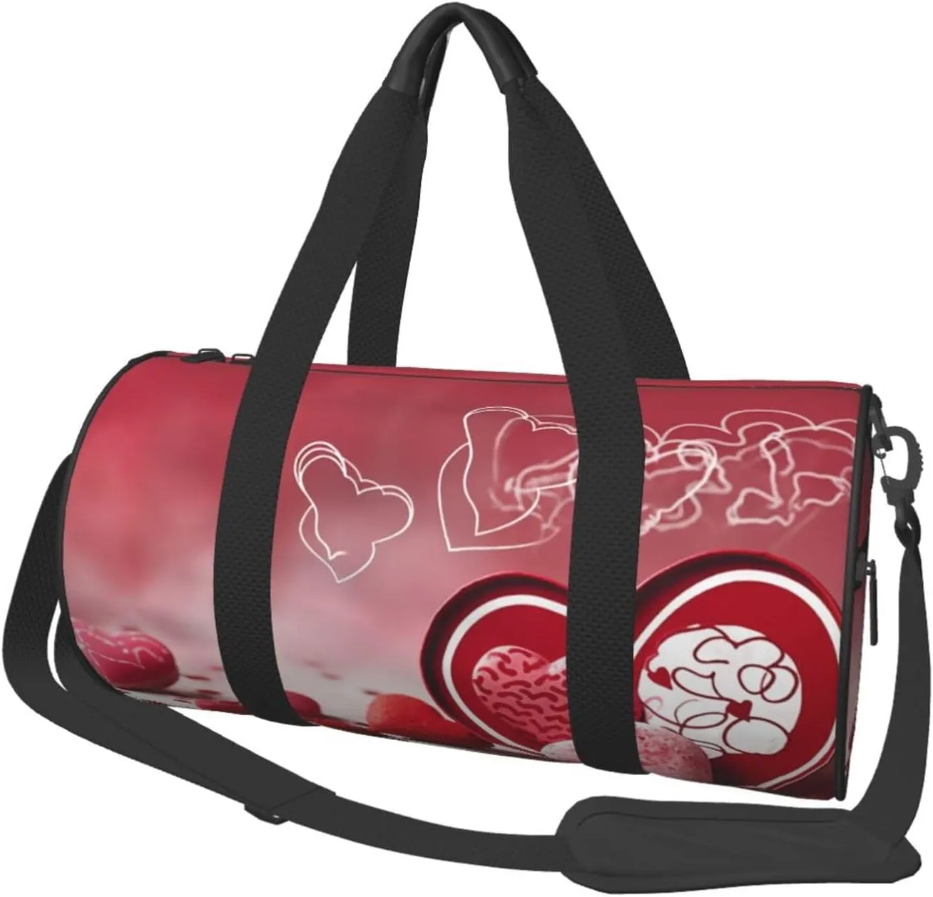 Travel Duffel Bag Foldable Weekender Overnight Bag Valentine Day Sports Tote Gym Bags Large Capacity Lightweight Carry On Luggage Bags for Men Women