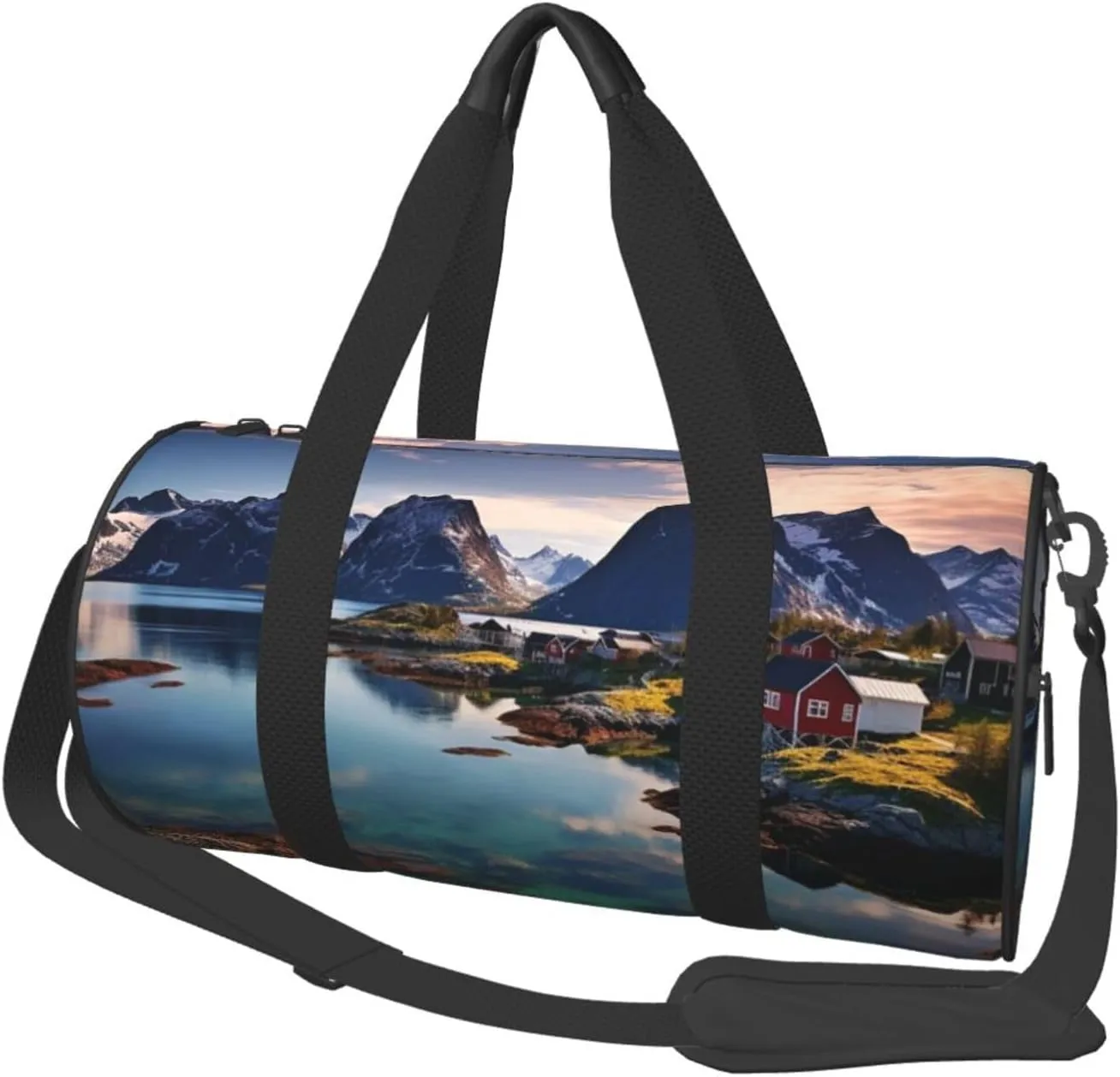 Travel Duffel Bag Foldable Weekender Overnight Bags Norway Islands Sports Tote Gym Bag Large Capacity Lightweight Carry On Luggage Bags for Men Women