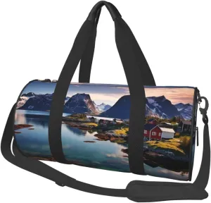 Travel Duffel Bag Foldable Weekender Overnight Bags Norway Islands Sports Tote Gym Bag Large Capacity Lightweight Carry On Luggage Bags for Men Women