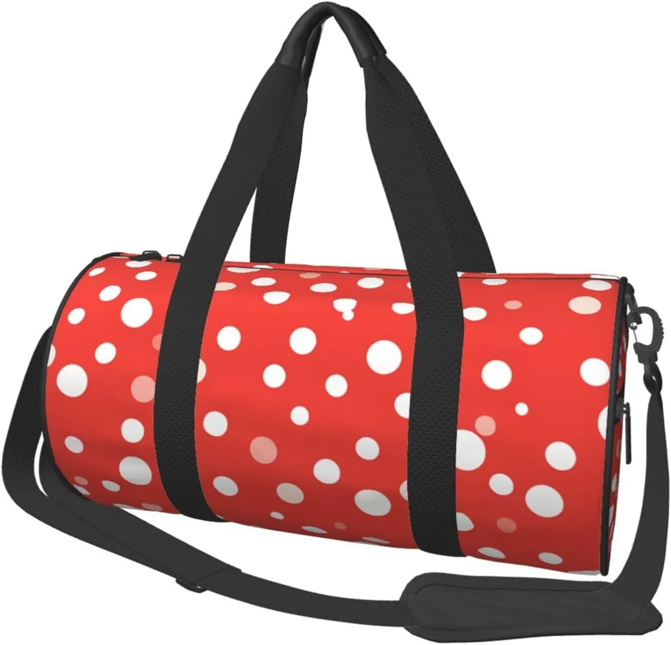 Travel Duffel Bag Foldable Weekender Overnight Bags Red And White Polka Dots Sports Tote Gym Bag Large Capacity Lightweight Carry On Luggage Bags for Men Women