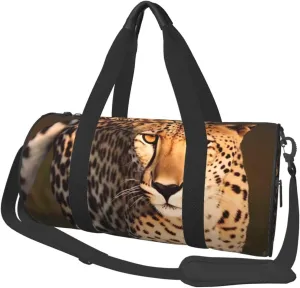 Travel Duffel Bag Foldable Weekender Travel Bag Wild Cheetah Sports Tote Gym Bag Large Capacity Weekender Overnight Bag Lightweight Carry On Luggage Bag for Men Women
