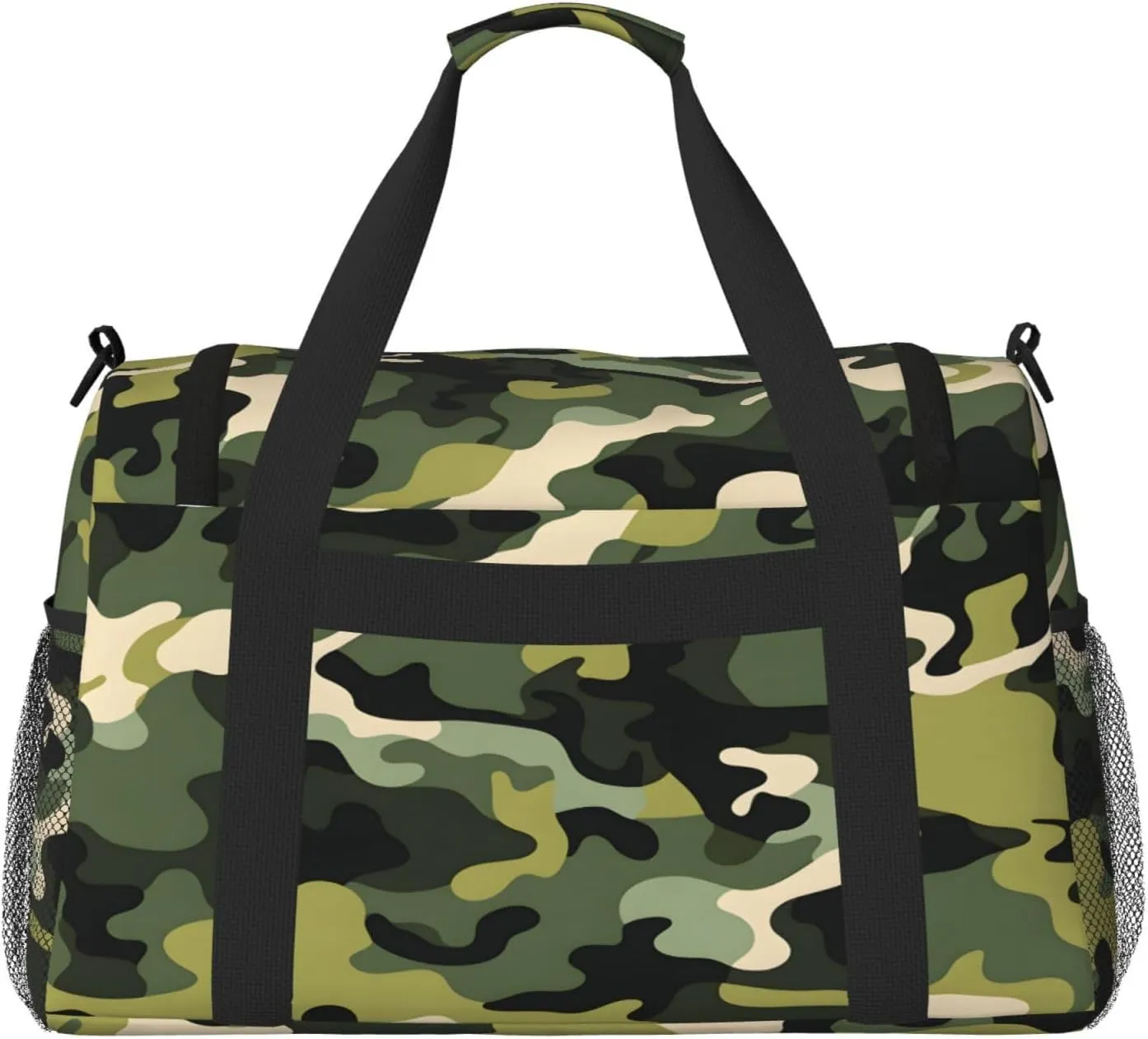 Travel Duffel Bag For Men Women, Camo Pattern Carry On Sport Gym Bag With Shoulder Strap Lightweight Waterproof Weekender Bag Overnight Bag
