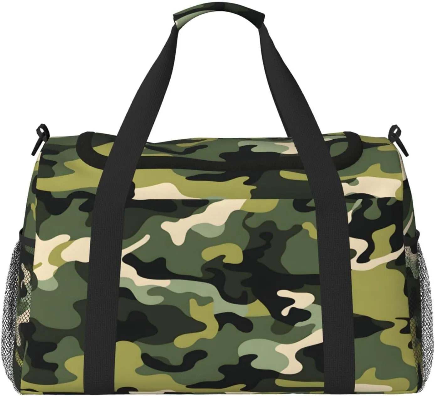 Travel Duffel Bag For Men Women, Camo Pattern Carry On Sport Gym Bag With Shoulder Strap Lightweight Waterproof Weekender Bag Overnight Bag