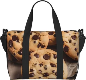 Travel Duffel Bag for Women Men Weekender Bags Sports Gym Bag Chocolate Chip Biscuits Travel Bag Carry on Overnight Bag Waterproof Luggage Bag with Shoulder Strap