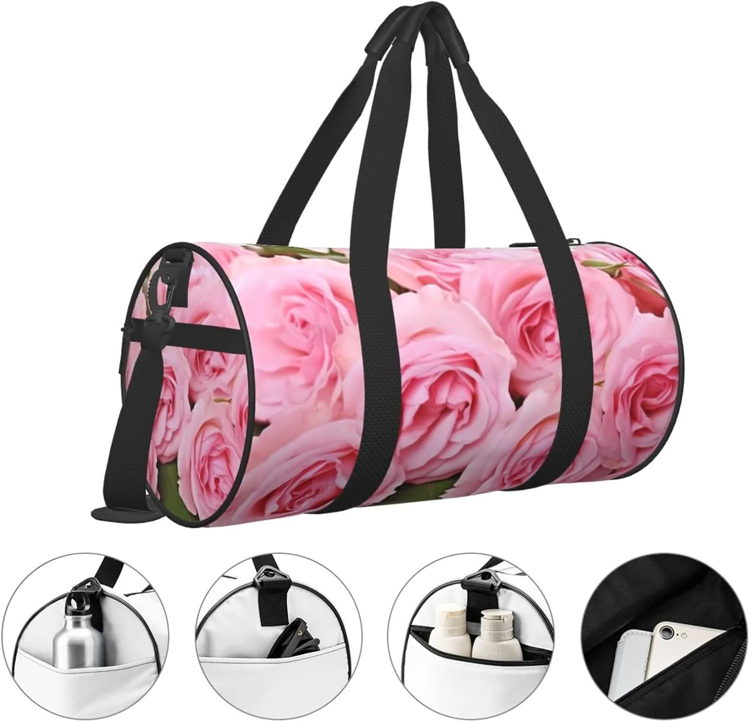 Travel Duffel Bag Fresh Roses Weekender Overnight Bag For Men Women Large Capacity Sports Gym Bag Canvas Carry On Tote Bags For Travel Yoga