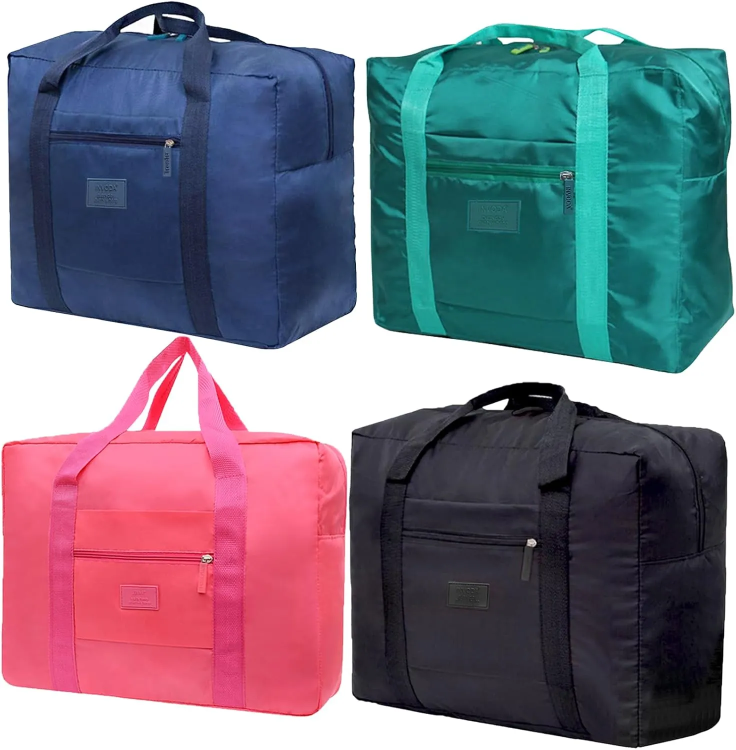 Travel Duffel Bag Lightweight Foldable Travel Bag for Women and Men Waterproof Tote Carry On Luggage Bag Weekender Overnight Bag (Blue Green Red Black)