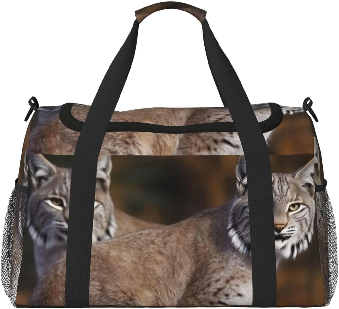 Travel Duffel Bag Lightweight Waterproof Carry On Tote Bag Foldable Weekender Overnight Bags Canada Lynx Sport Gym Bag For Women Men