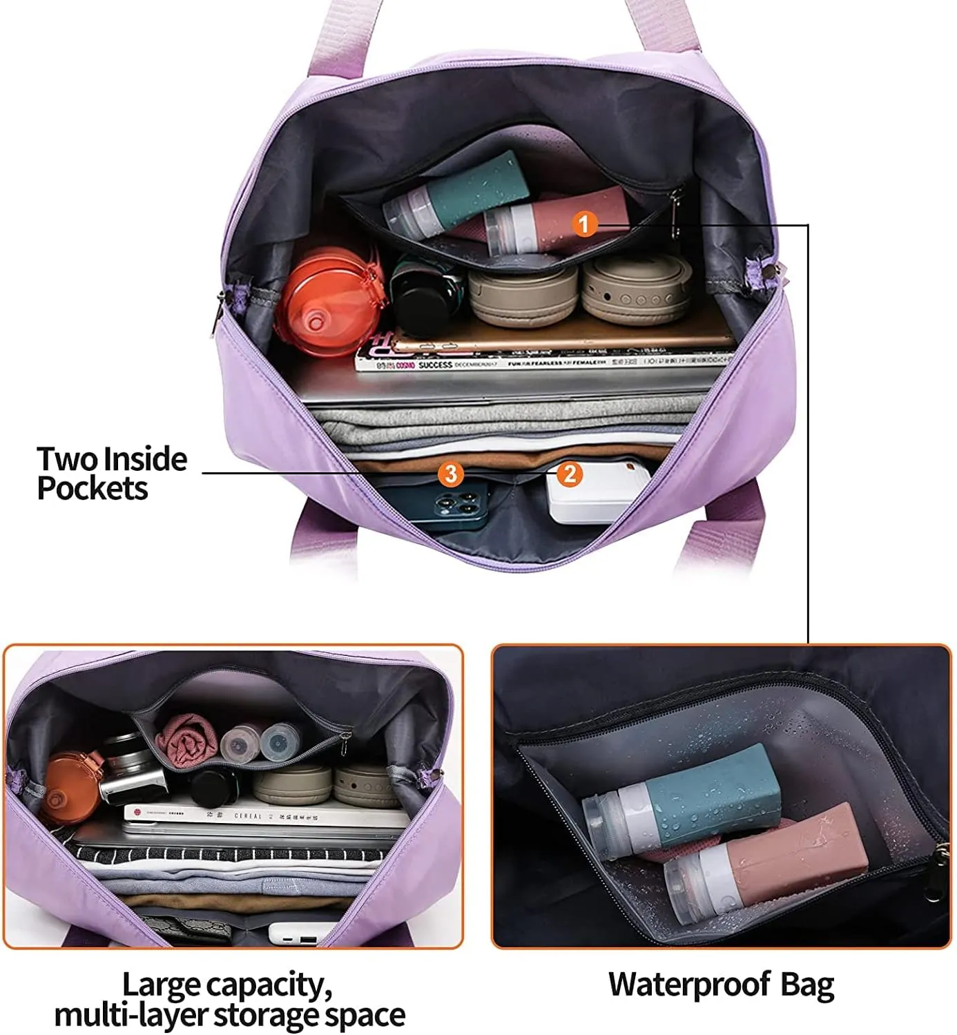 Travel Duffel Tote Bag,Travel Weekender Overnight Bags Women Carry On Bag Totes for Airplanes,Sports Gym Duffle with Trolley Sleeve