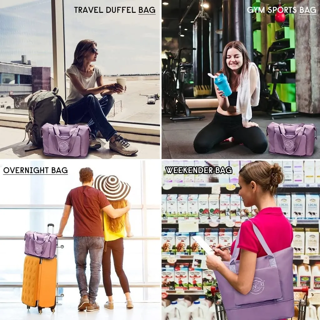 Travel Duffel Tote Bag,Travel Weekender Overnight Bags Women Carry On Bag Totes for Airplanes,Sports Gym Duffle with Trolley Sleeve