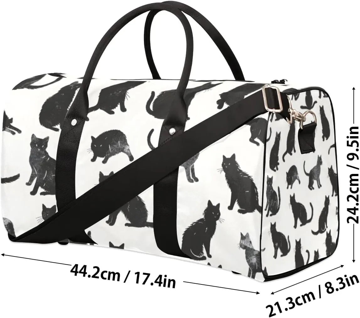 Travel Duffle Bag Cats Printed Gym Bags for Men Women Travel Duffel Bags with Adjustable Shoulder Strap Carry On Weekender Bag