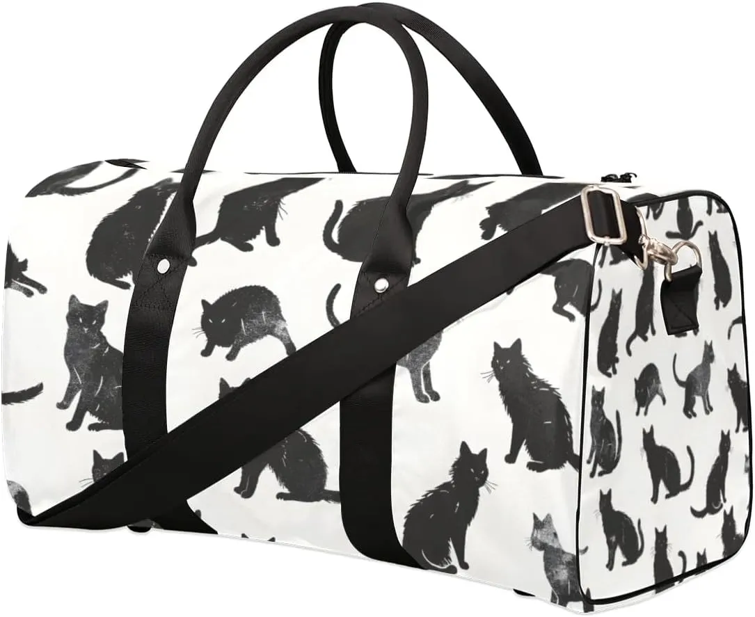 Travel Duffle Bag Cats Printed Gym Bags for Men Women Travel Duffel Bags with Adjustable Shoulder Strap Carry On Weekender Bag
