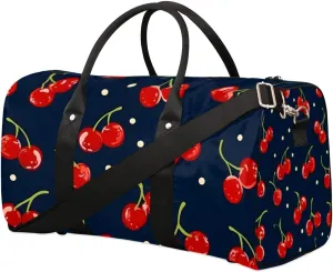 Travel Duffle Bag Cherry Fruit Theme Gym Bags for Men Women Travel Duffel Bags with Adjustable Shoulder Strap Carry On Weekender Bag
