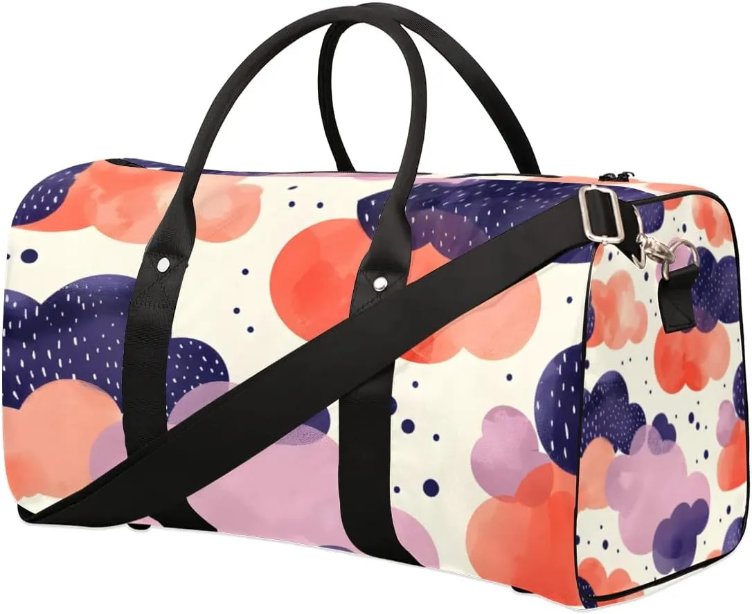 Travel Duffle Bag Clouds Print Gym Bags for Men Women Travel Duffel Bags with Adjustable Shoulder Strap Carry On Weekender Bag