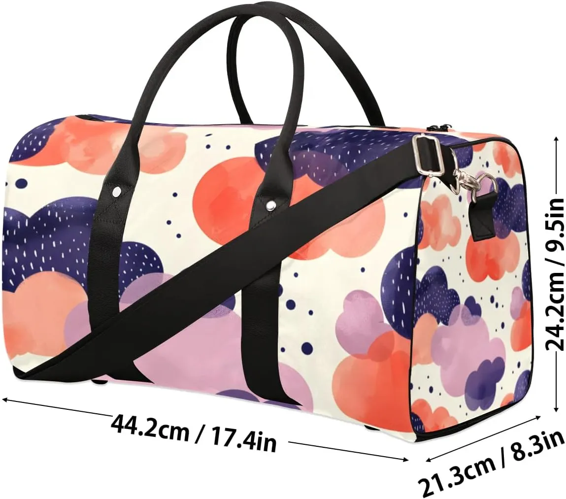 Travel Duffle Bag Clouds Print Gym Bags for Men Women Travel Duffel Bags with Adjustable Shoulder Strap Carry On Weekender Bag